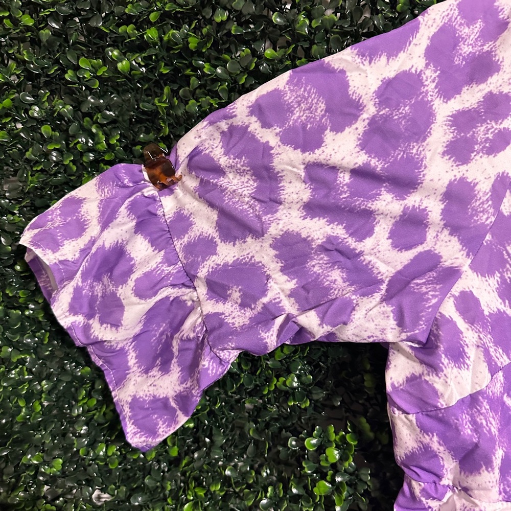 Purple Leopard Print Dress - Picture 3 of 4